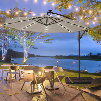 Doresha 120'' Lighted Cantilever Umbrella