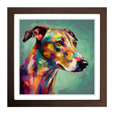 Greyhound Dog Abstract - Framed Print