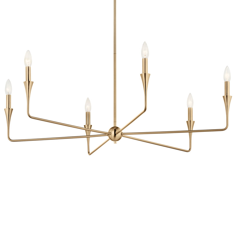  Lustre en acier à intensité variable, Bronze, H 19,25 po x l 40,25 po x P 40,25 po, 6