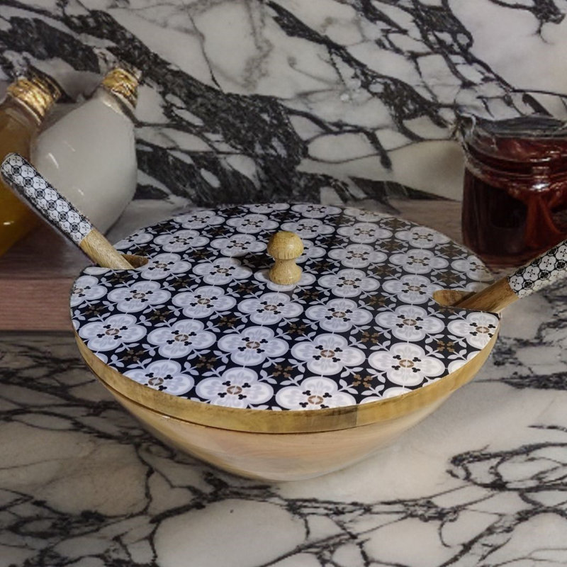 Gracie Oaks Bovill Wood Serving Bowl