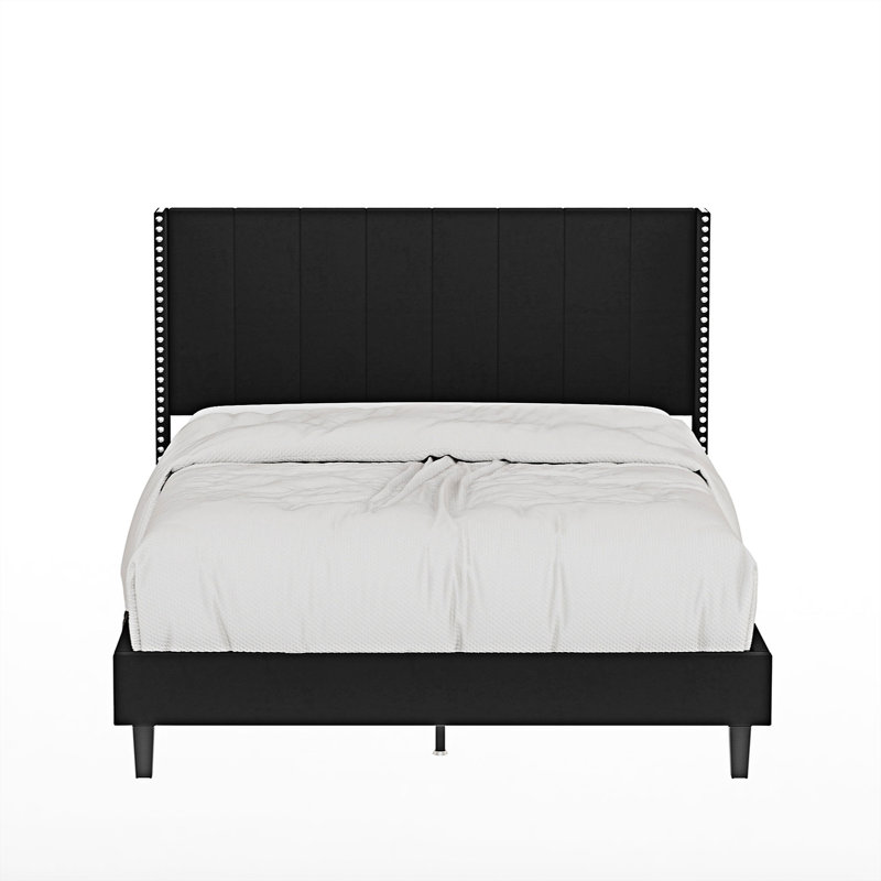 Grand lit plateforme tapissier Richers