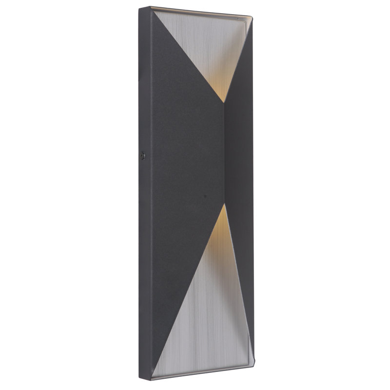 Plafonnier encastré d'extérieur 2 lumières DEL Peak, Aluminium brossé