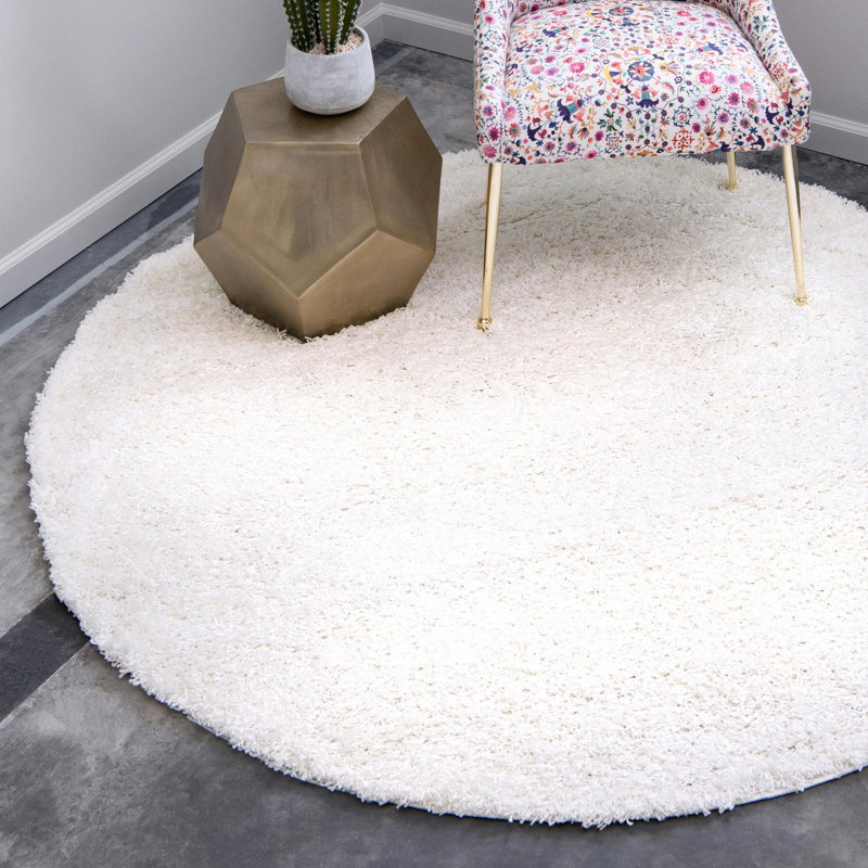 Tapis noir de jais Santoshi, Rond 3 pi 1 po, Tiger Orange