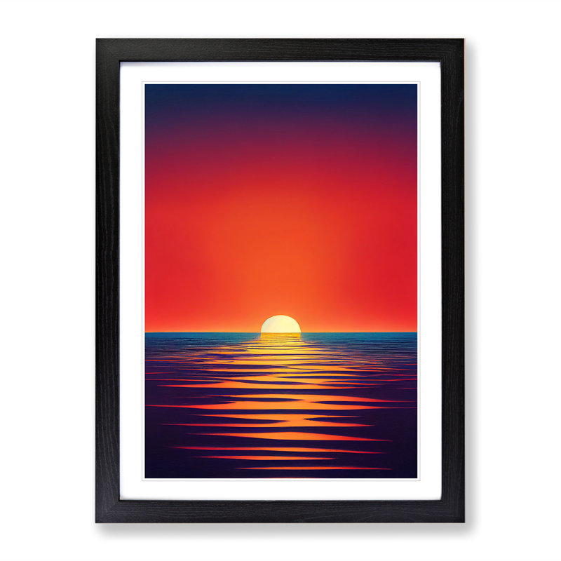 Stimulating Ocean Sunset - Framed Print, Black Framed, 64cm H x 46cm W x 2cm D