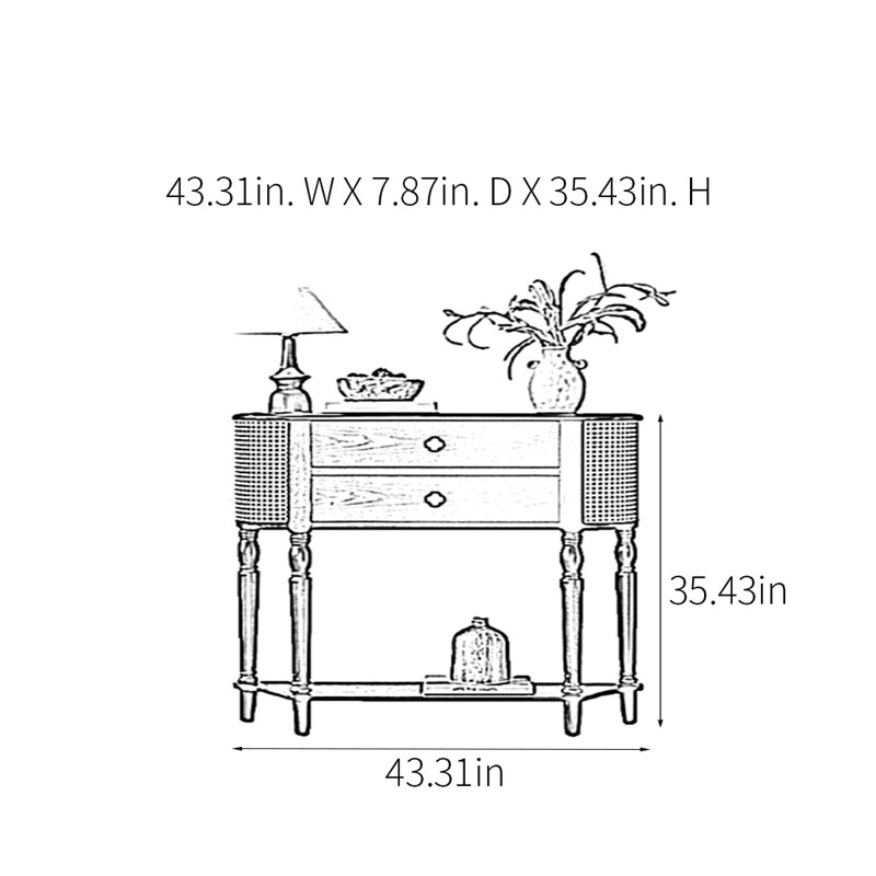 Console Retro Minimalist, 35.43" H x 43.31" W x 7.87" D