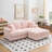 79.3''Modern Corduroy L-Shaped Sectional Sofa with Ottoman-1508237305