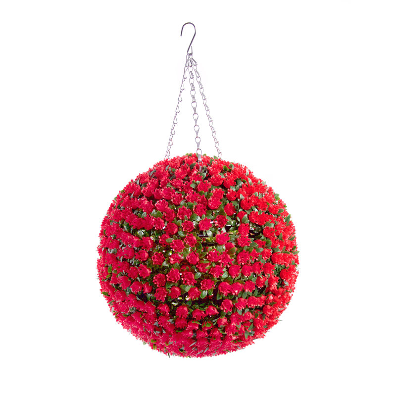 Faux Plant, Red, 38cm H x 38cm W x 38cm D