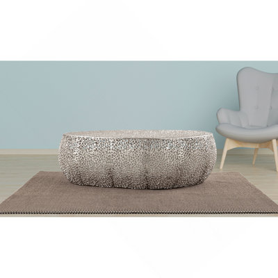 Table basse ovale argent