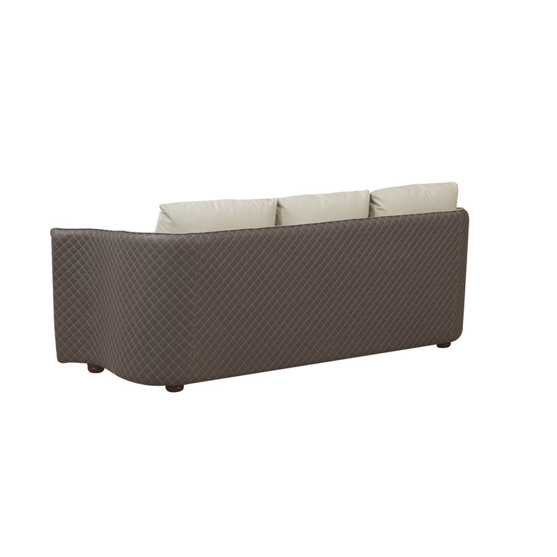 Makassar Sofa, Lite Gray/Taupe Genuine Leather
