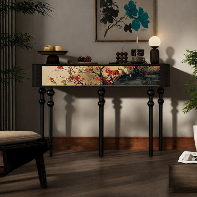 Console multifonctionnelle à tiroirs en bois