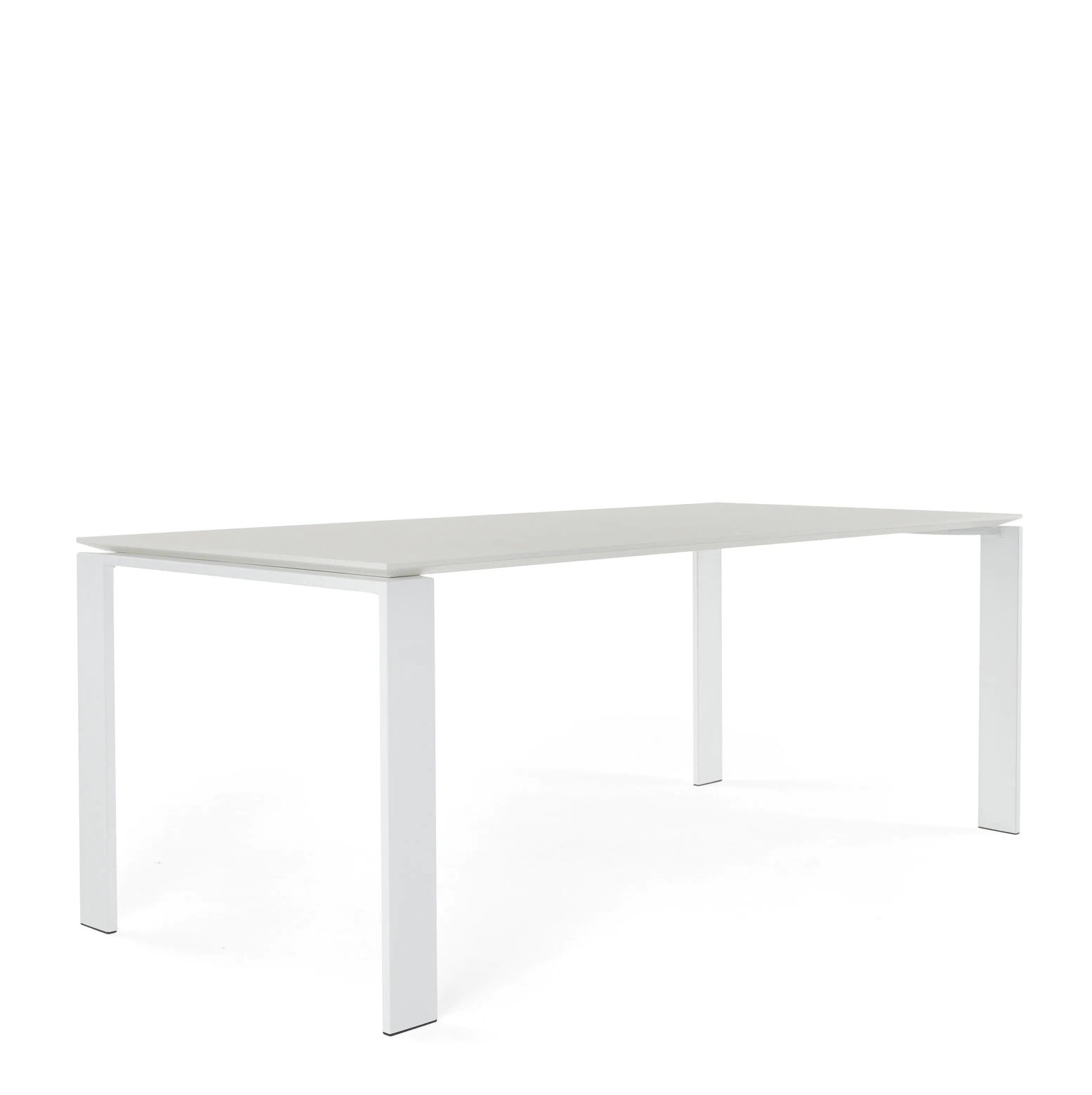 Four Dining Table, 28" H x 75" W x 35" D, White