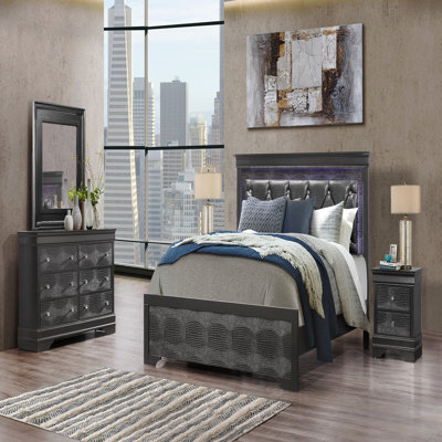 Crocodile Metallic Grey Dresser