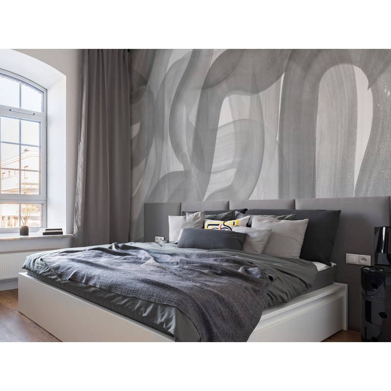 Geometric Wall Mural, Gray