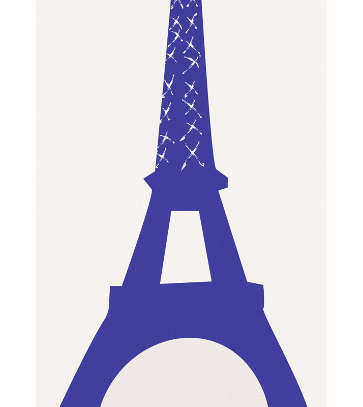 Blue Eiffel Tower , 121.92cm H x 81.28cm W