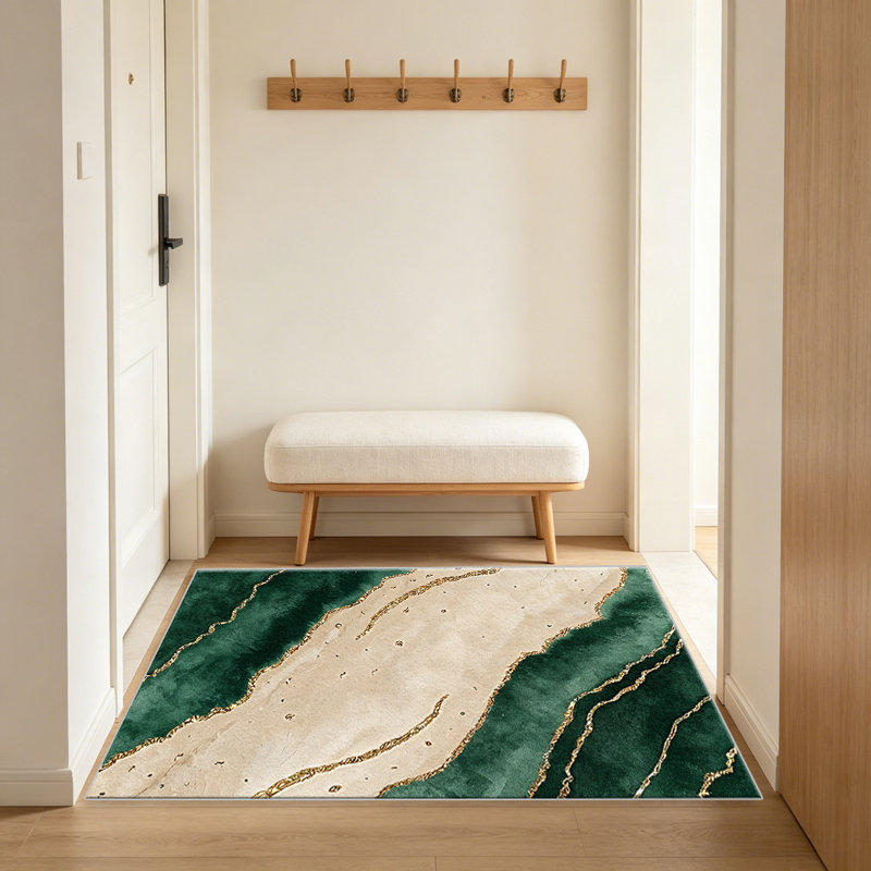Emerald Gold carpet-easy to clean, machine-washable, soft and comfortable; suitable for door mats, kitchens, living rooms, bedrooms, corridors, and laundry areas. Easy to clean, durable carpet for home decoration.