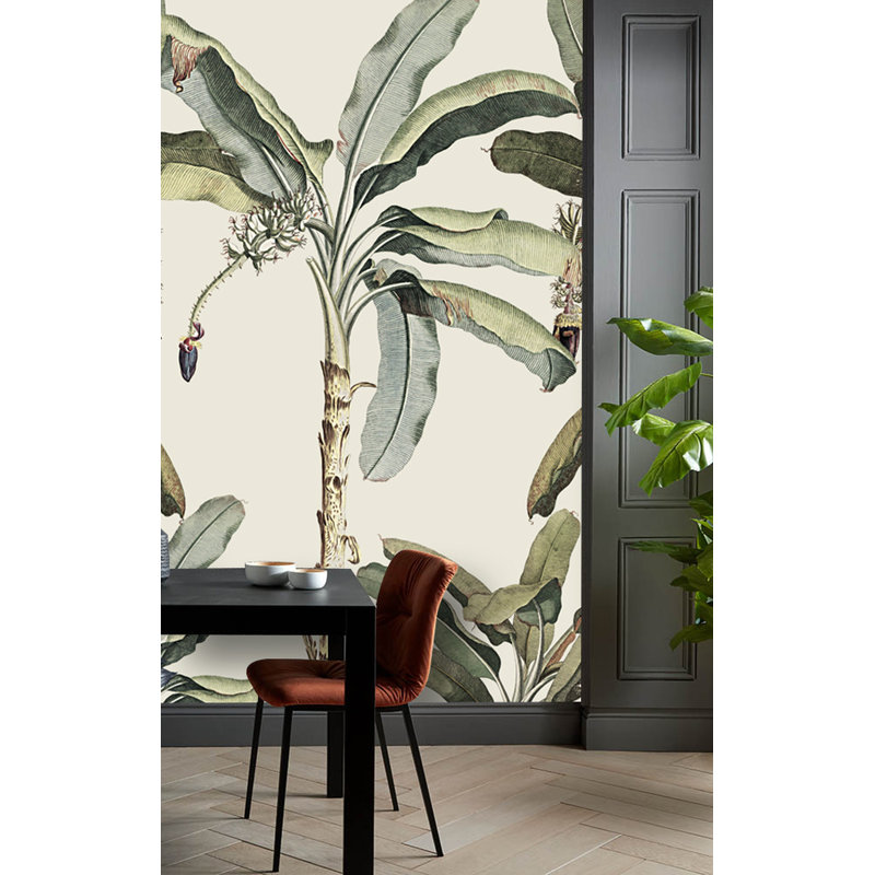 Papier peint amovible avec palmiers tropicaux floraux, L 48,96 po x l 75 po