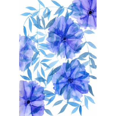 Midnight Flowers I - Wrapped Canvas Print