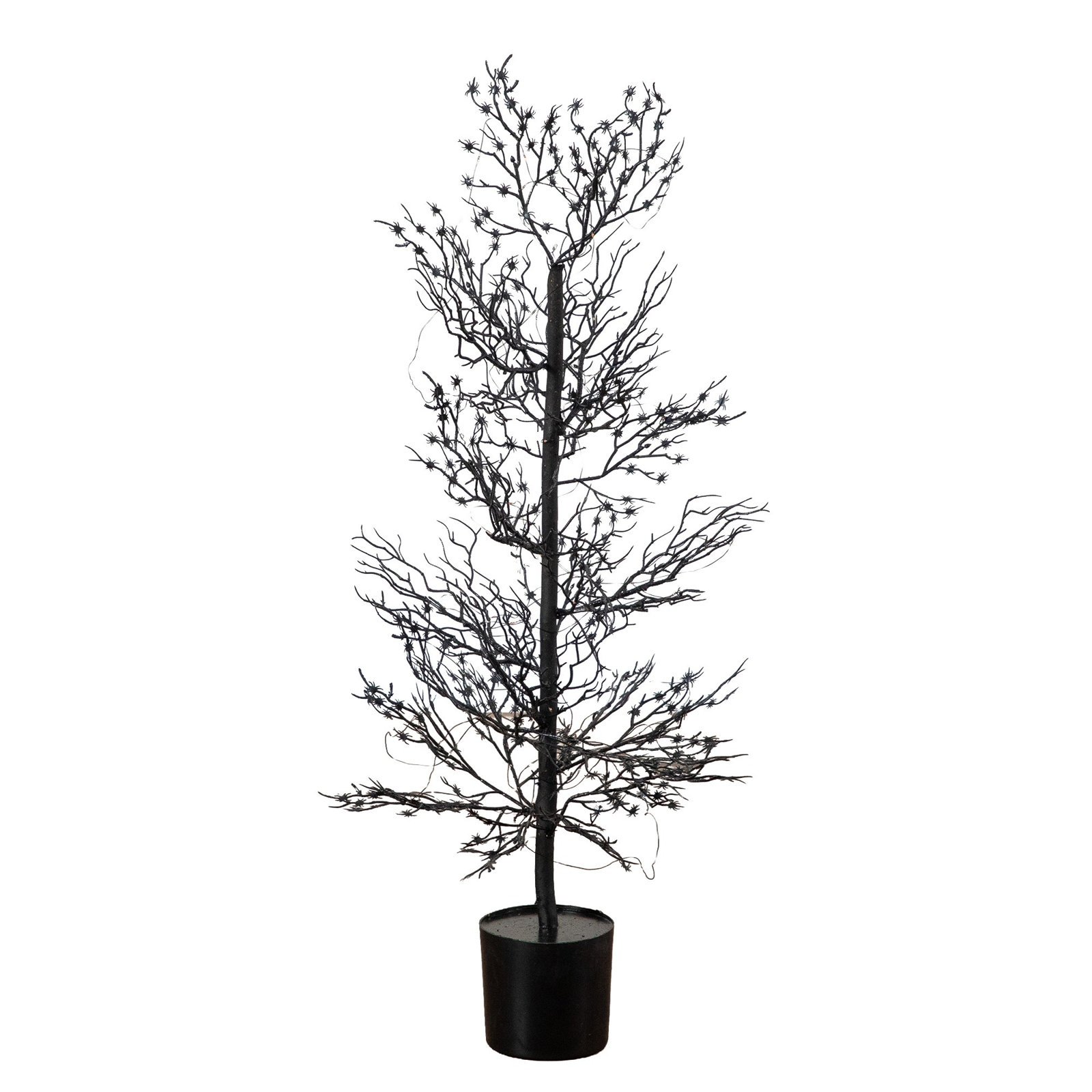 2ft. Pre-Lit Artificial Halloween Spider Twig Tree with 50 Orange & Purple LED Lights, 3ft