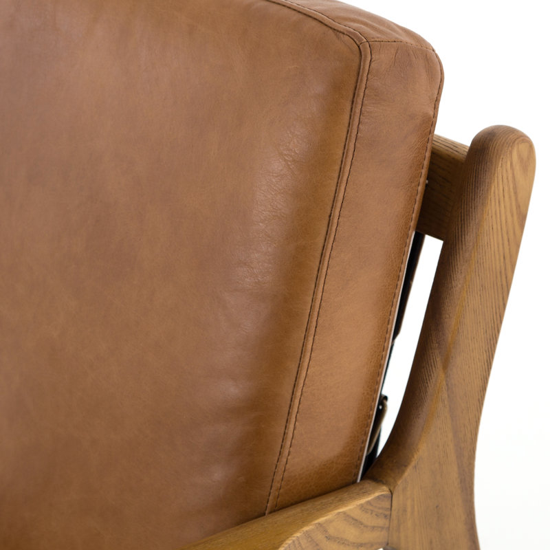 Silas Armchair, Brown, Brown Genuine Leather