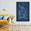 Chaise de barbier, brevet bleu sur toile-810924660