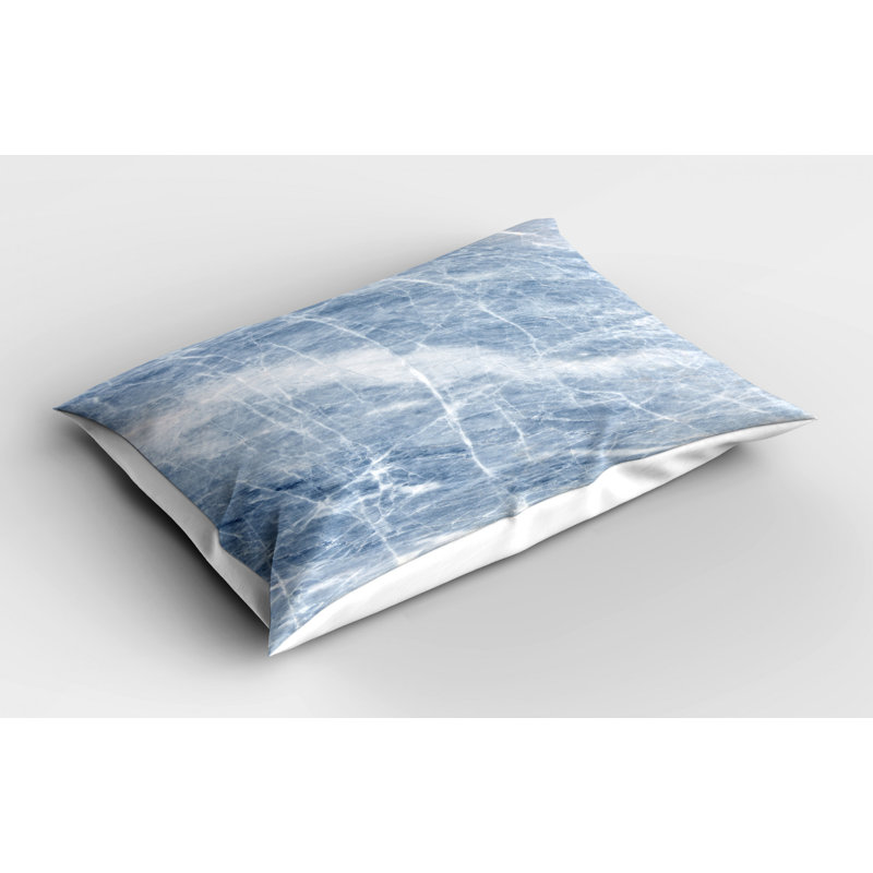 Gray/White Polyester Microfiber Piece Sham, Twin