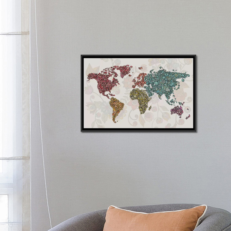 «Paisley World» par Valentina Harper, reproduction d'art graphique sur toile, H 18 po x l 26 po x P 1,5 po, Pas de tapis