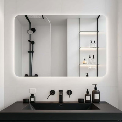 Miroir rectangulaire rétroéclairé