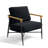 Dajauna Midcentury Modern Upholstered Metal Frame Chenille Arm Accent Chair-196164516