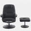 Fauteuil inclinable de massage avec repose-pieds, inclinable en cuir de polyuréthane rotatif à 360 °, avec base fermée, massage par vibration à 5 points, siège chauffant et dossier réglable à 140 °, convenant à la maison ou au bureau, noir