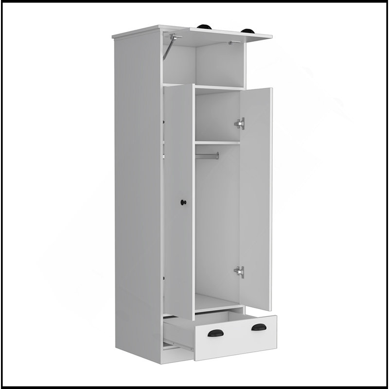Armoire Dumas, chambre à coucher, blanc, Blanc