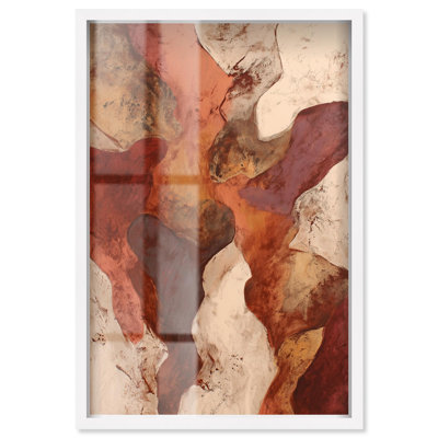 «Warmth of the Earth III Shadowbox», art mural brun par Art Remedy, cadre blanc, 21 x 31
