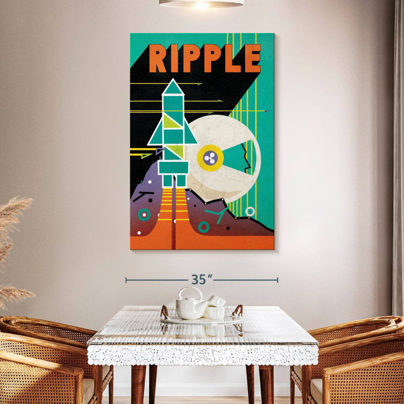 Tergel Cryptocurrency Ripple Poster, 51" H x 34" W