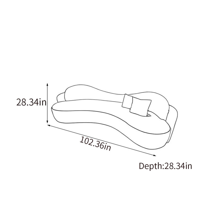 Canapé de salon de beauté simple, H 28,34 po x l 102,36 po x P 28,34 po