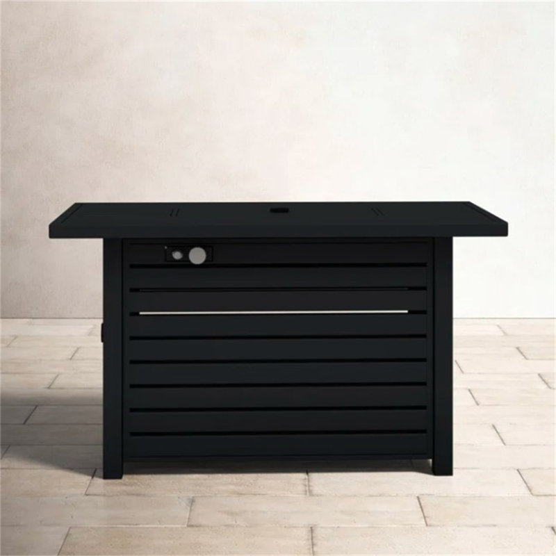 Table de foyer d'extérieur en acier au propane / gaz naturel avec couvercle
