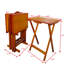 Tables à collation pliantes avec support de rangement, bois massif, miel, pour plus de commodité, rangement pratique pour 4 tables, solution pratique