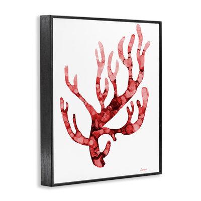  Modern Curved Coral Framed Giclee Art by Patti Mann