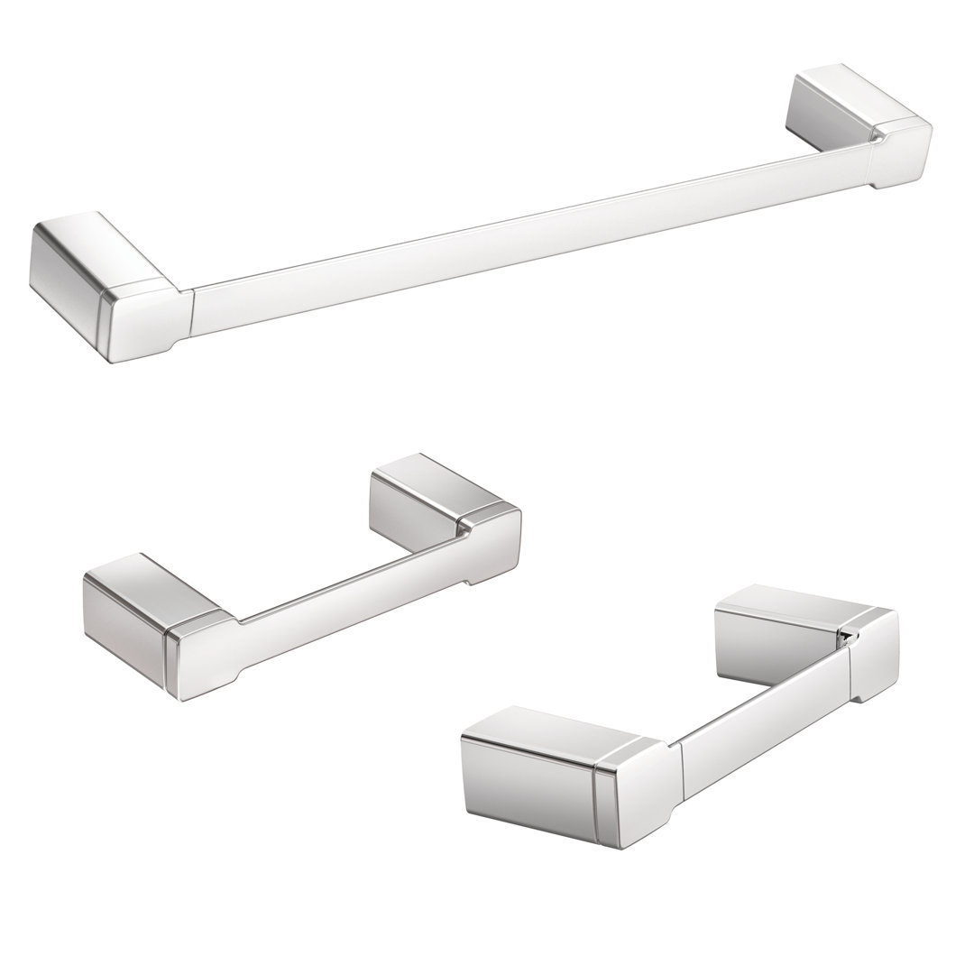 3 - Piece Bathroom Hardware Set Moen Finish: Chrome