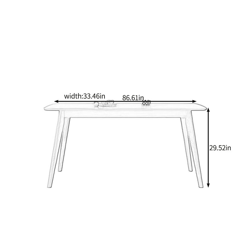 Table de salle à manger en bois massif de qualité, H 29,52 po x L 86,61 po x l 33,46 po