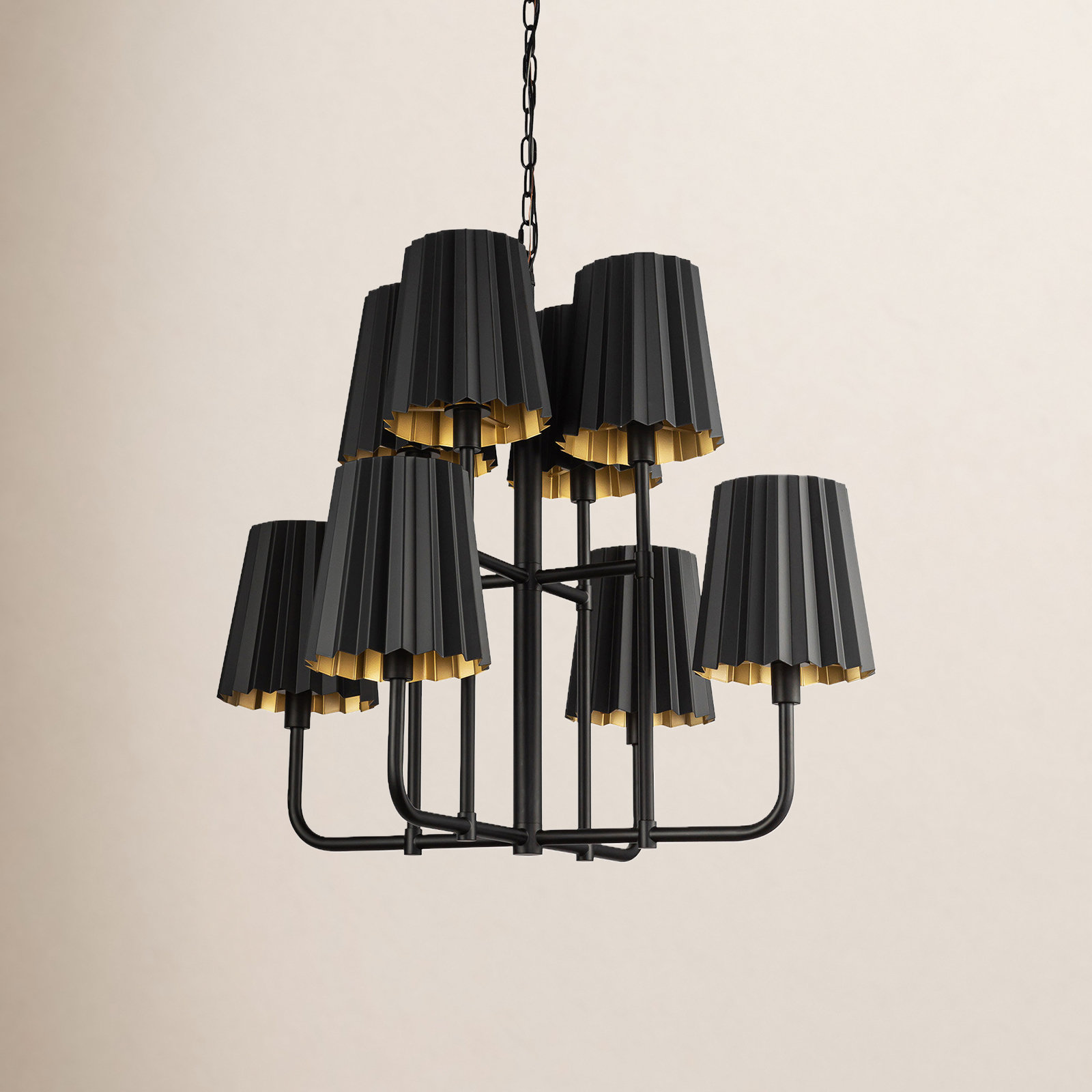 Tindra 8 - Light Metal Dimmable Chandelier, Matte Black