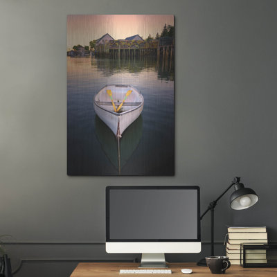 'Dory In Bernard Harbor' by Rick Berk Metal Wall