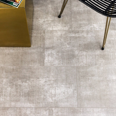 Cement 12" x 24" Matte Cement Look Porcelain Wall & Floor Tile