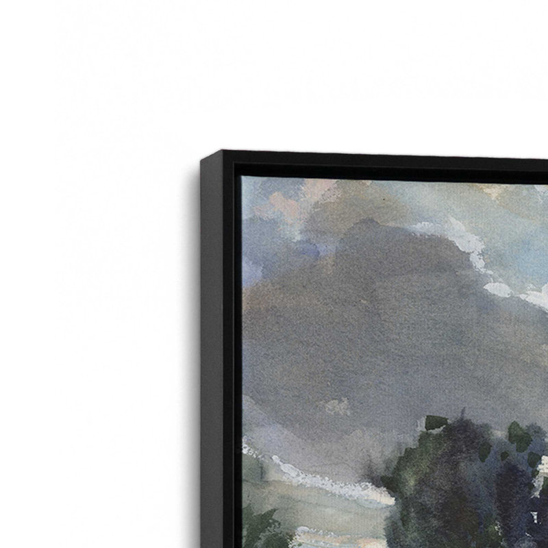 Storm Clouds by Stephen Calcasola Canvas Art Print, 30" H x 40" W, Floater Framed Print without Mat Canvas, Black