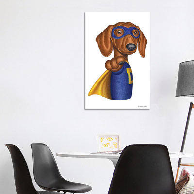 Dachshund Superhero by Danny Gordon - Wrapped Canvas Print