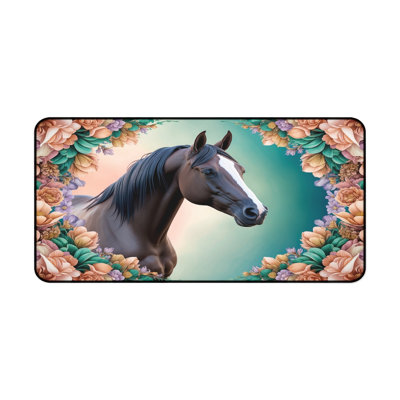 Majestic Floral Horse Desk Mat
