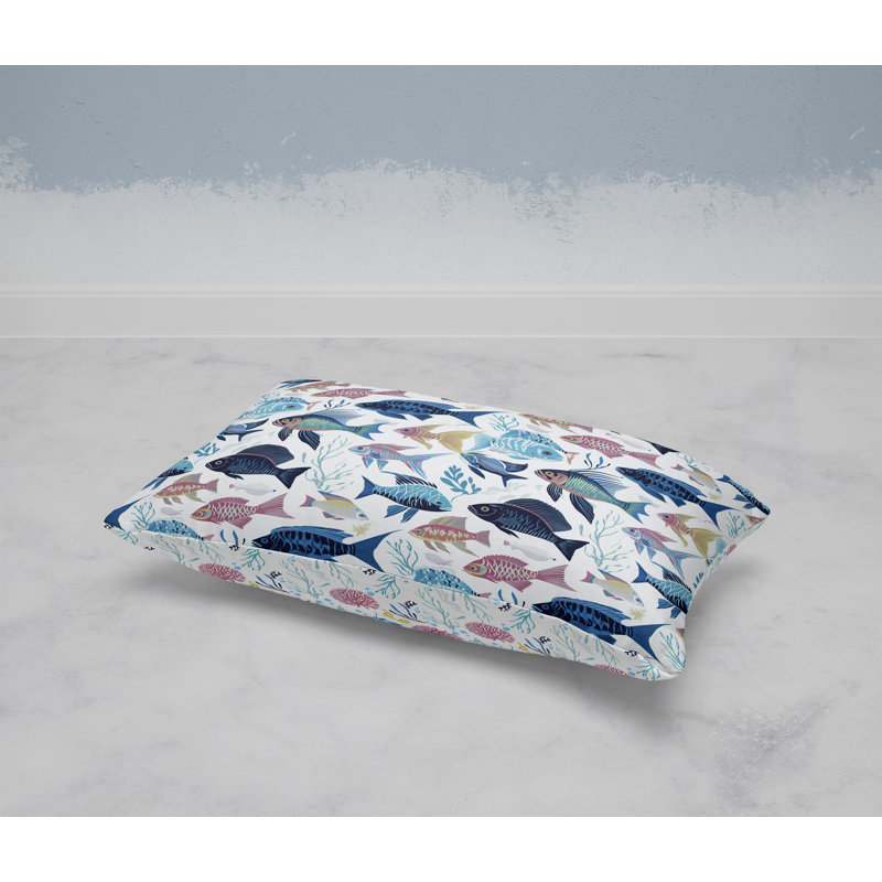 Fish Paradise  Rectangular Throw Pillow, Blue/Pink
