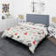 Ensemble de housse de couette moderne et contemporaine en microfibre rouge / noir / blanc-40702050