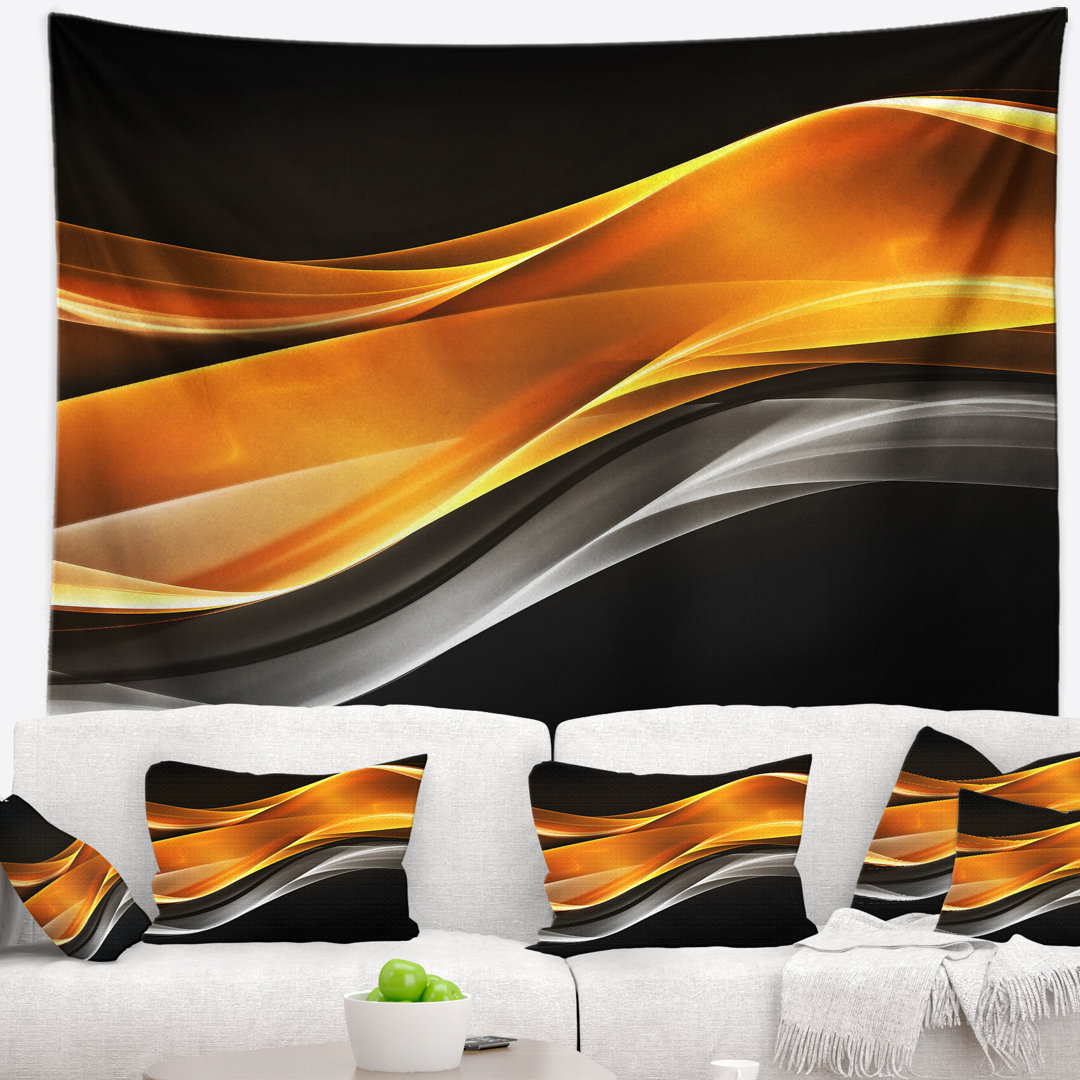 Corwin Abstract Gold Pink Inward Waves Tapestry The Twillery Co.® 