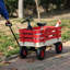 Chariot de chariot en bois avec poignée pliante, chariot utilitaire tout-terrain robuste pour l'extérieur, le jardin, le camping et la plage - chariot utilitaire à tirer classique-128387298