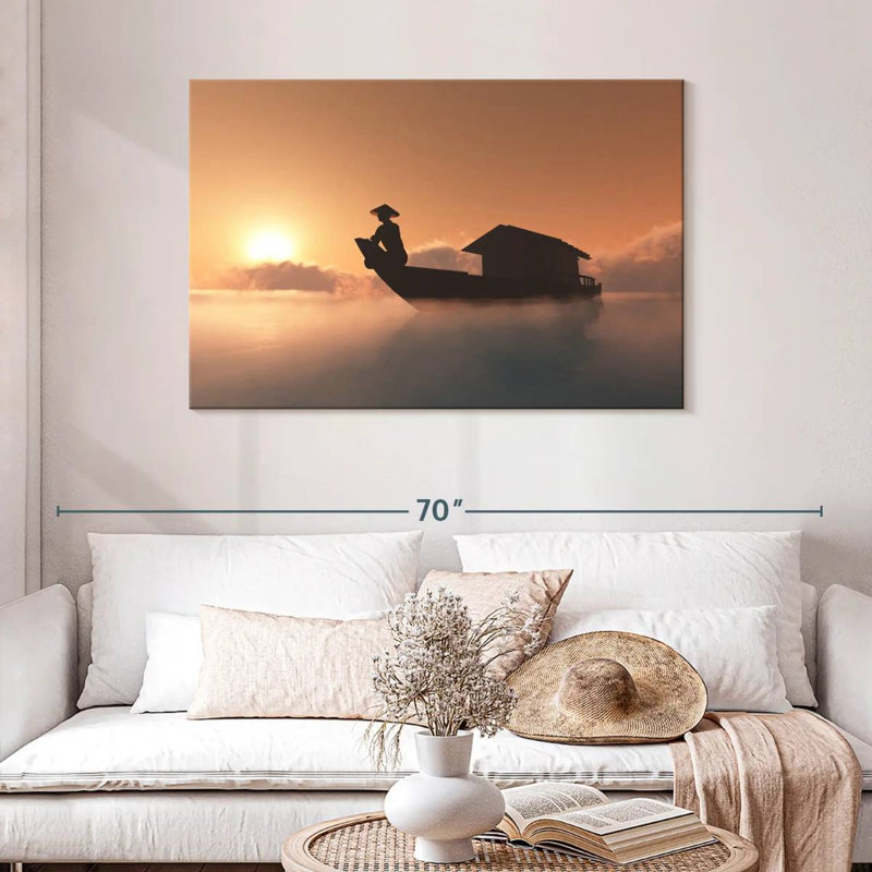 Senne Foggy Sea Fishing, 30" H x 45" W