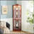 Exquisite Lighted Corner Cabinet With Adjustable Shelves And Carved Decoration-1067051866